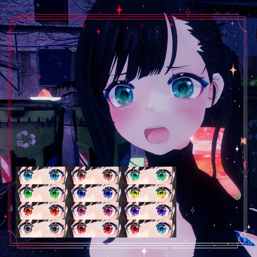 【5モデル対応】jewel eyes EyeTexture【12collar】