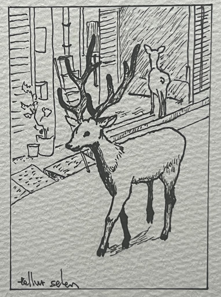 ペン画『Deer』