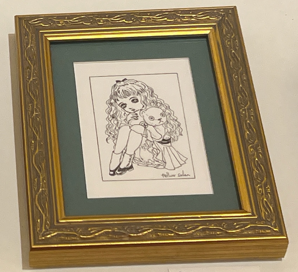 額装ペン画『Button』