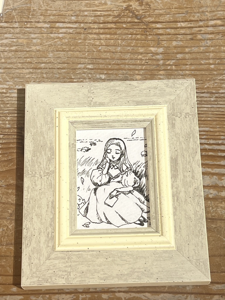 額装ペン画『Sister’s Reverie』