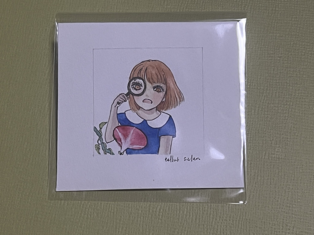 無額装小作品『薄荷ちゃんの夏の思い出 8.アサガオの観察』