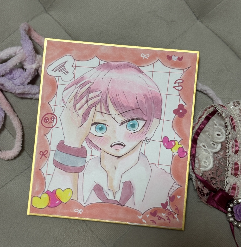 ときめきピンクな色紙