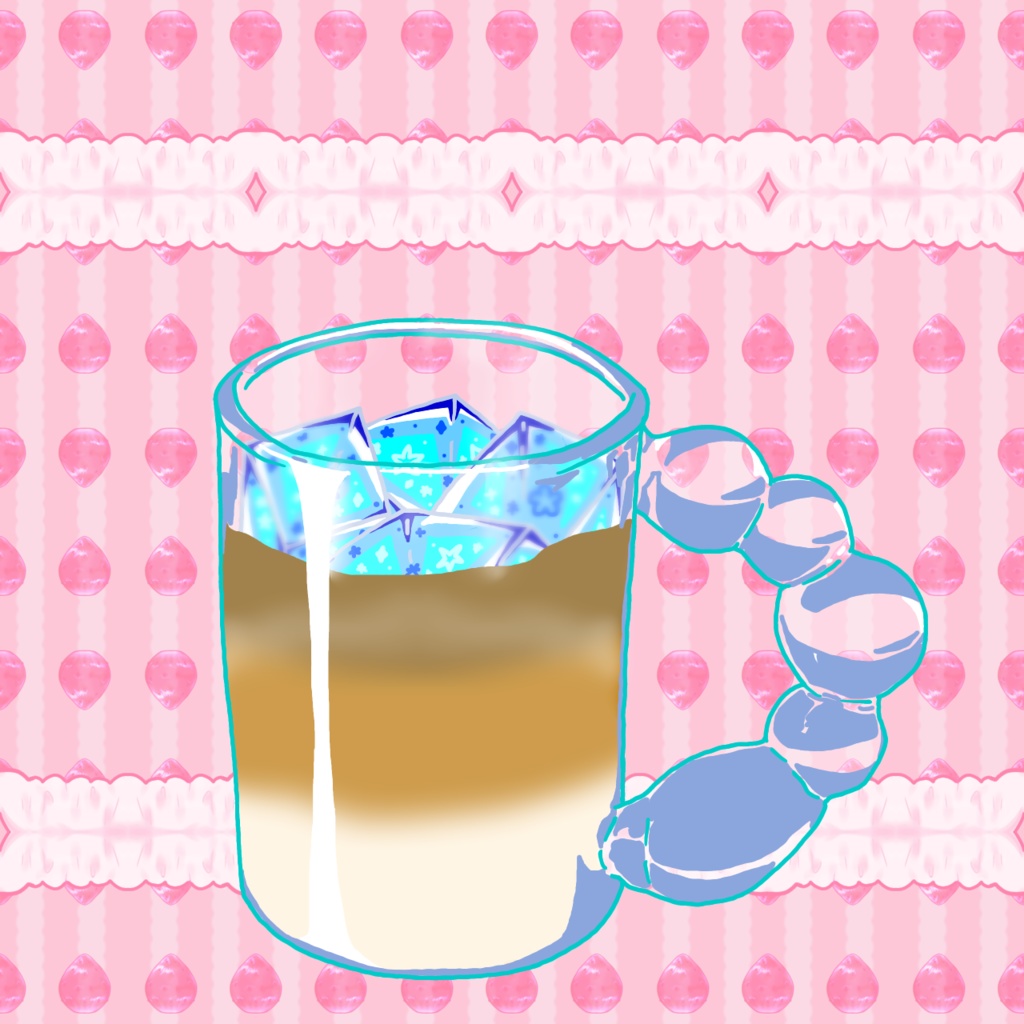 カフェオレな変形グラスイラスト