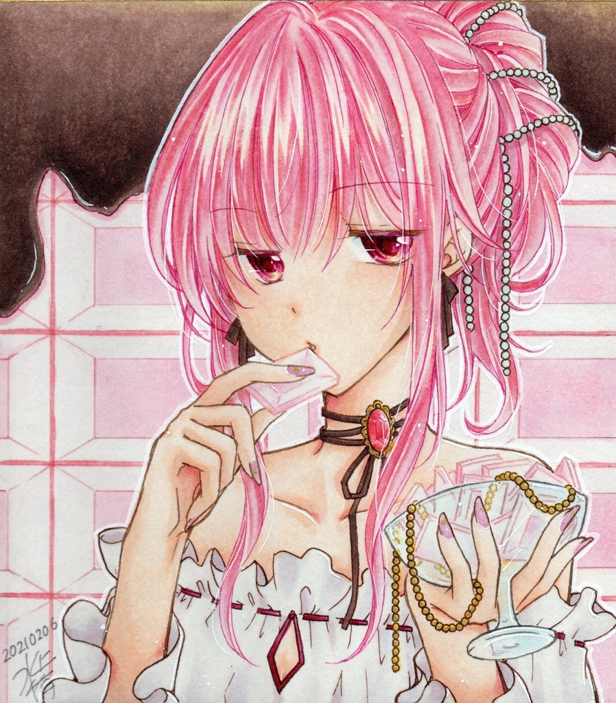 イラスト色紙 ルビーチョコレート Clefs Du Paradis Booth