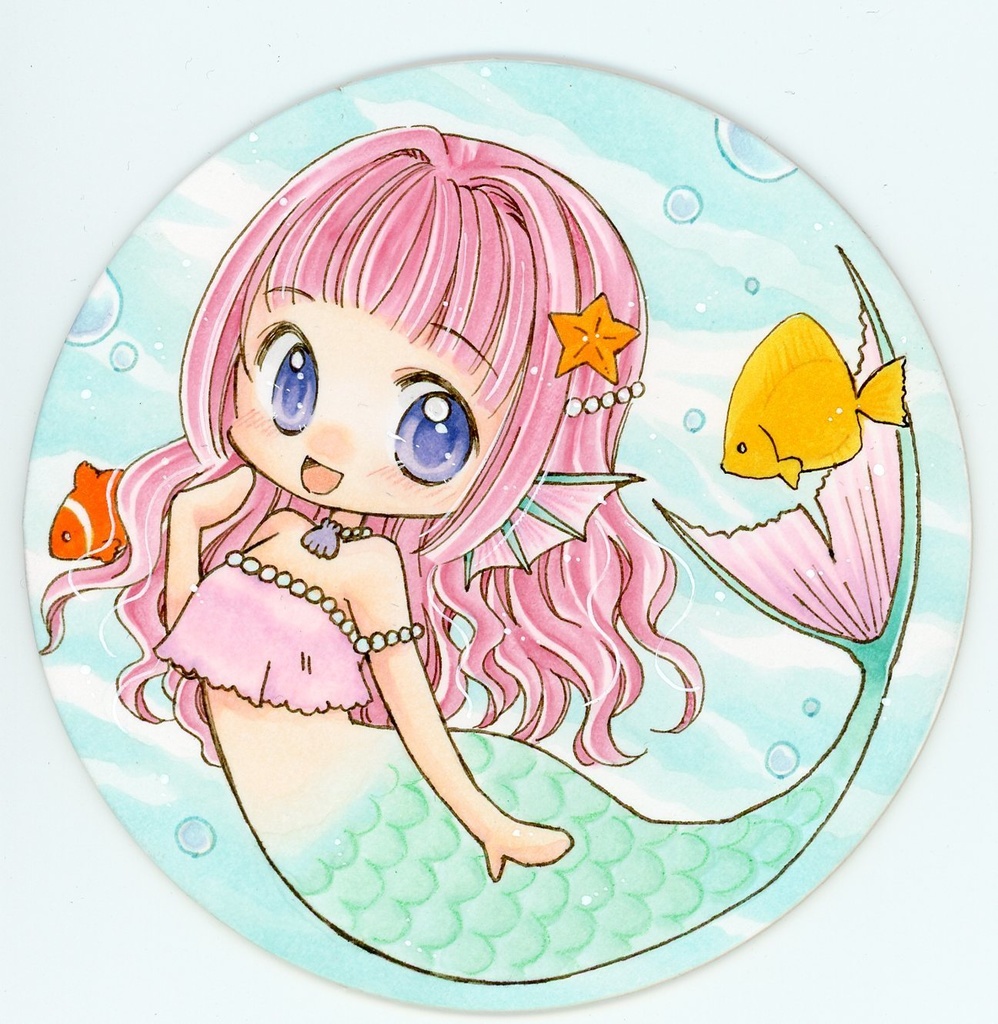 【イラスト原画】人魚姫【コースター】