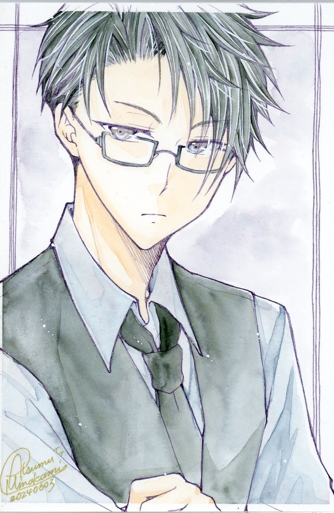 【イラスト原画】スーツ天使【ポスカサイズ】