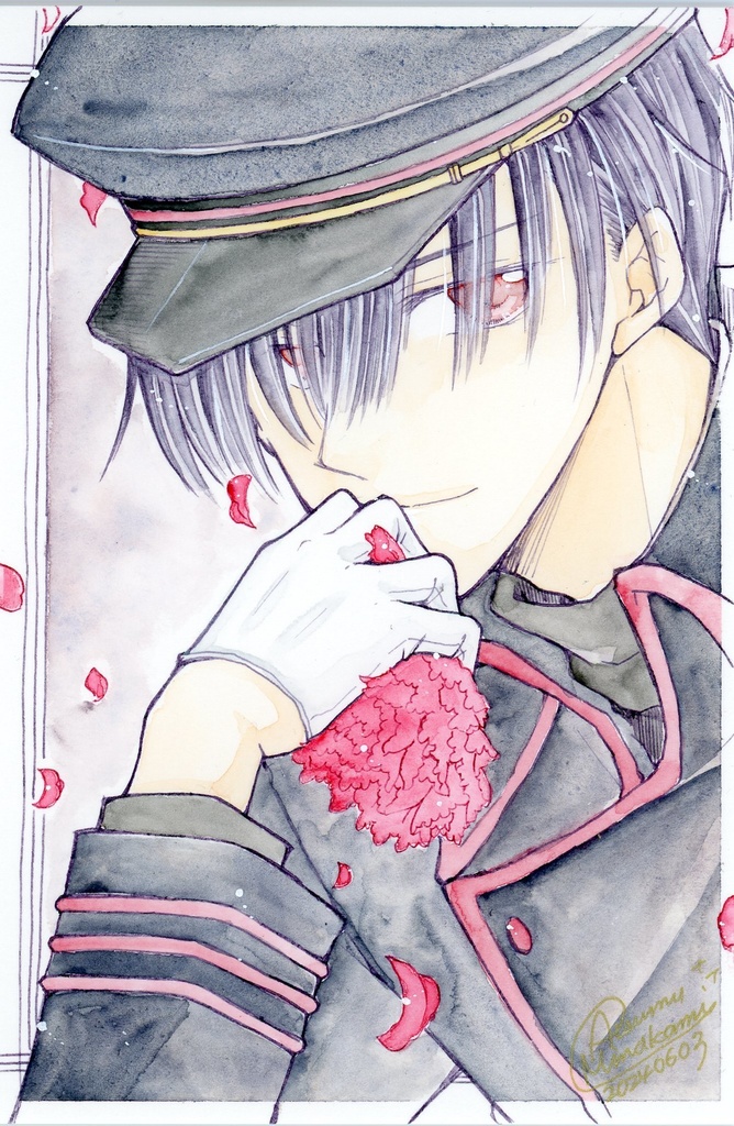 【イラスト原画】山茶花【ポスカサイズ】