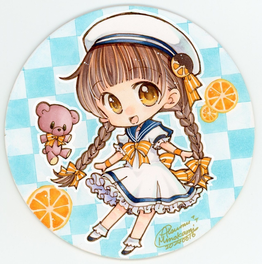 【イラスト原画】マリンガール【9cmコースター】