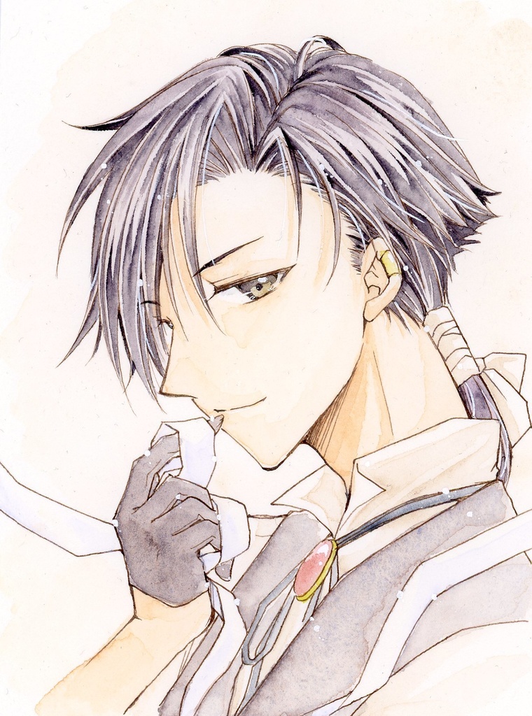 【イラスト原画】コーヒー伯爵・ミルク姫【L判/オーバル】