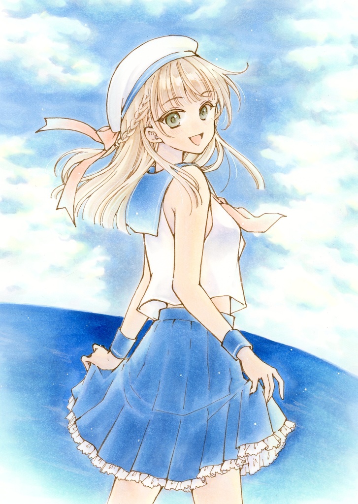 【イラスト原画】Summer Sailer【18×13cm】