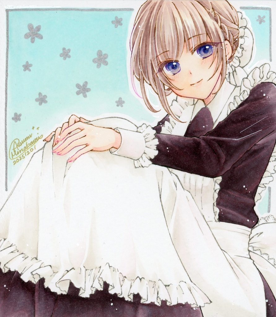 【イラスト原画】メイドさん【寸松庵色紙】