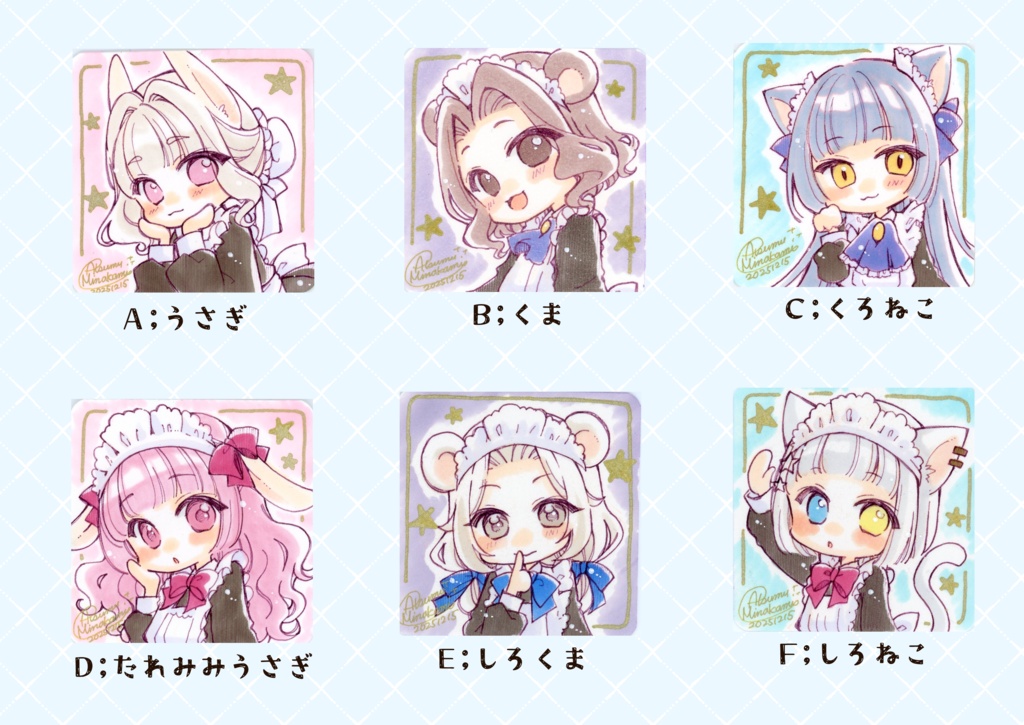 【イラスト原画】けもみみメイドさん・その2【正方形】