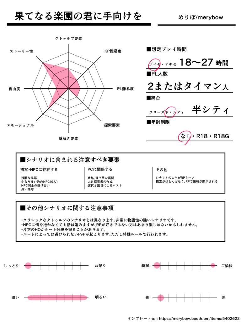 【CoC】果てなる楽園の君に手向けを SPLL:E193351