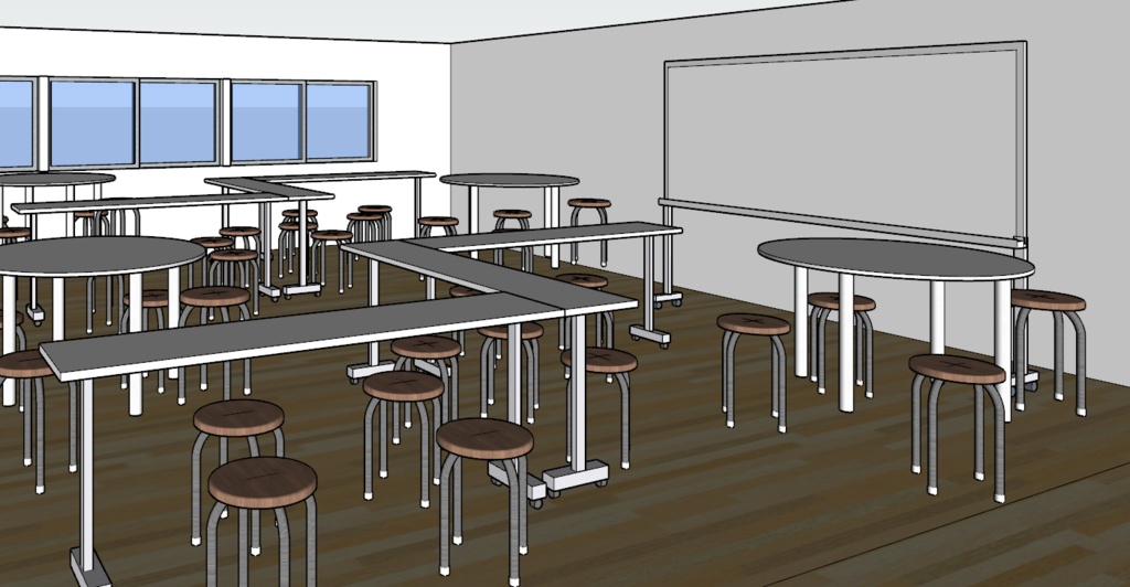 学校家具セット|普通教室・図工室・交流スペース対応(SketchUp)