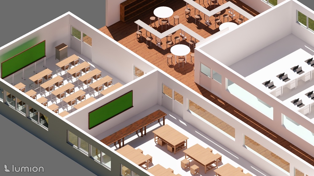 学校家具セット｜普通教室・図工室・交流スペース対応（SketchUp）