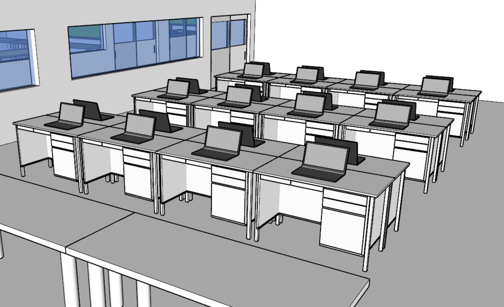 学校家具セット|普通教室・図工室・交流スペース対応(SketchUp)