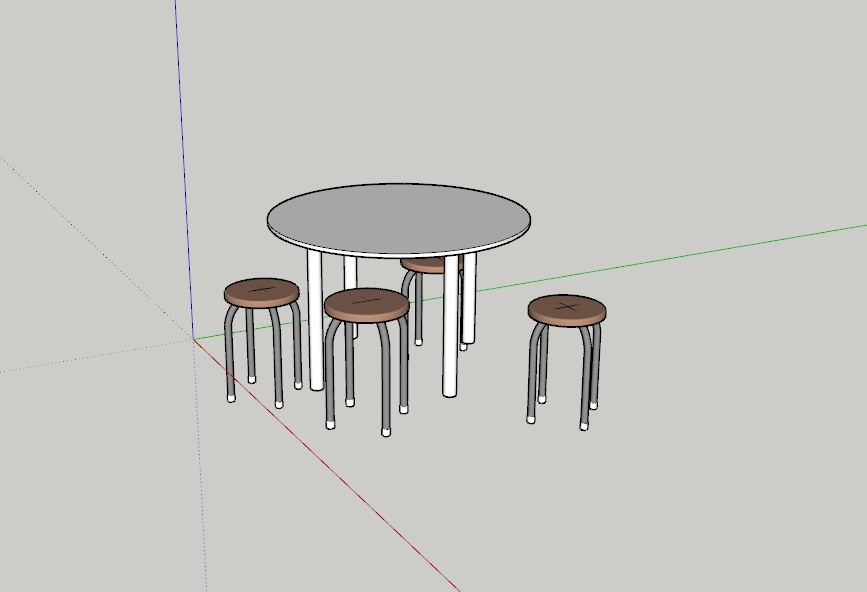 建築課題用|グループワーク家具セット(SketchUp .skp)