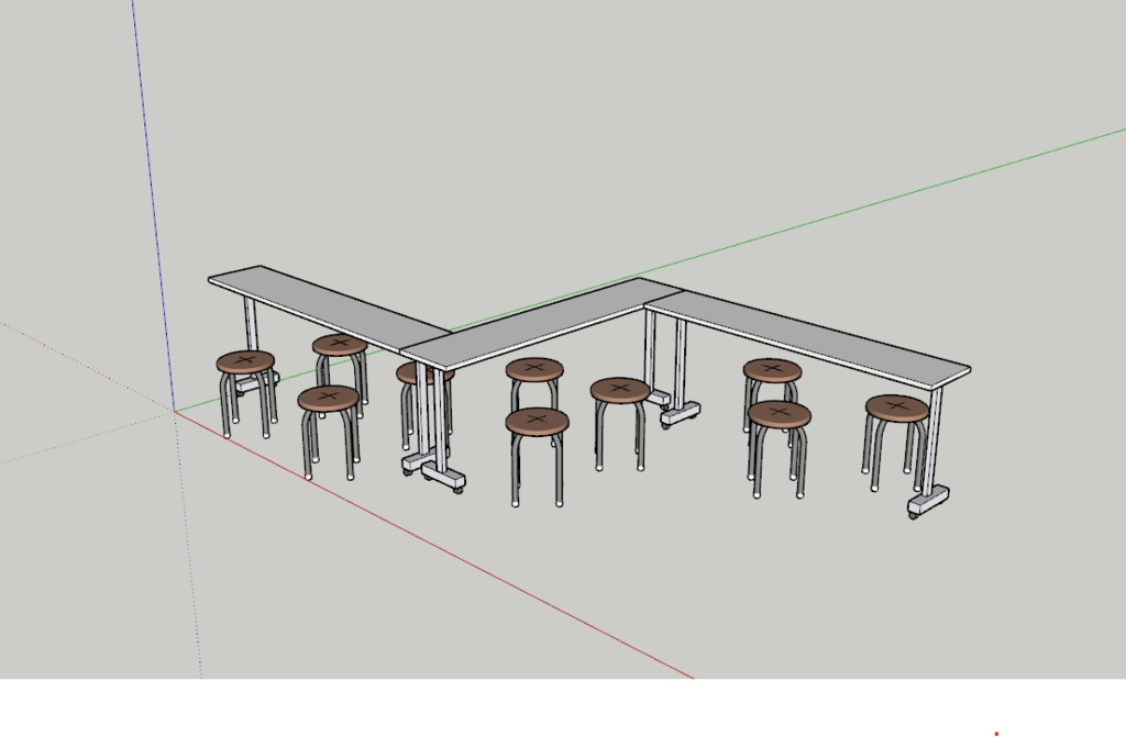 建築課題用|グループワーク家具セット(SketchUp .skp)