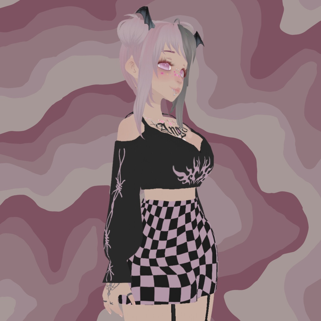 Y2K-Inspired Top + Skirt - VRoid