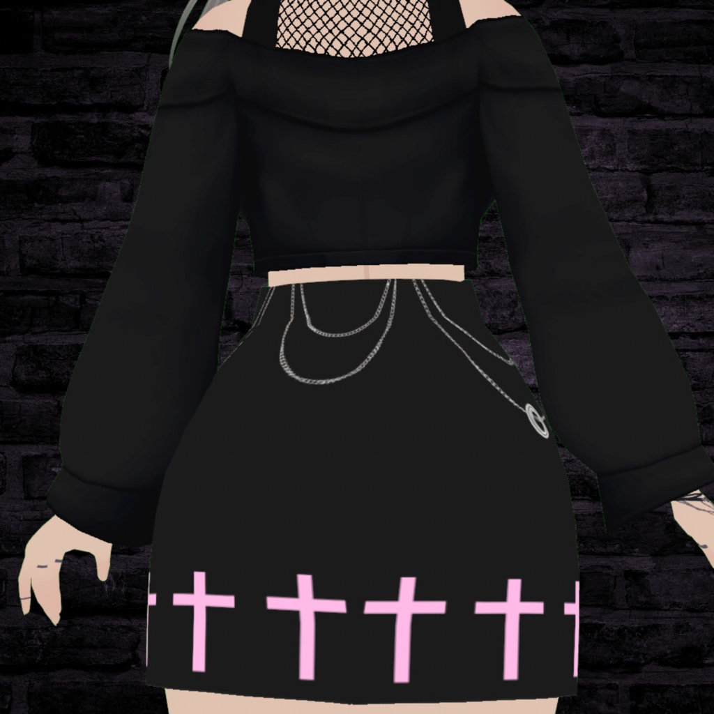 Pink Punk-Inspired Skirt - VRoid