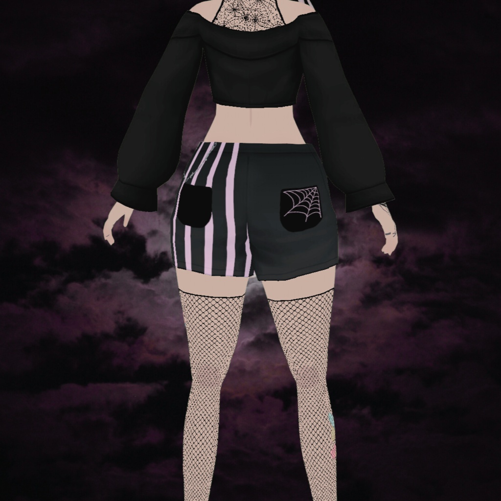 Black and Pink Shorts - VRoid
