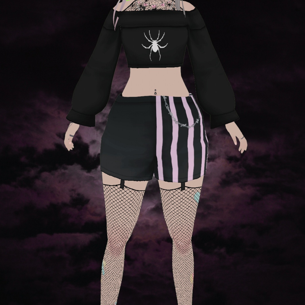 Black and Pink Shorts - VRoid