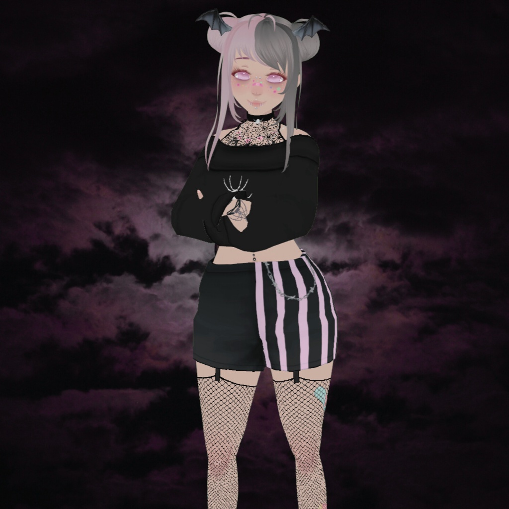 Black and Pink Shorts - VRoid