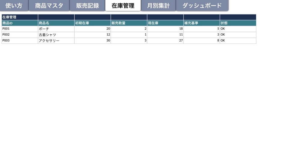 【自動計算・初心者OK】メルカリ・フリマ売上管理表|利益計算・在庫管理・月別集計 Excelテンプレート