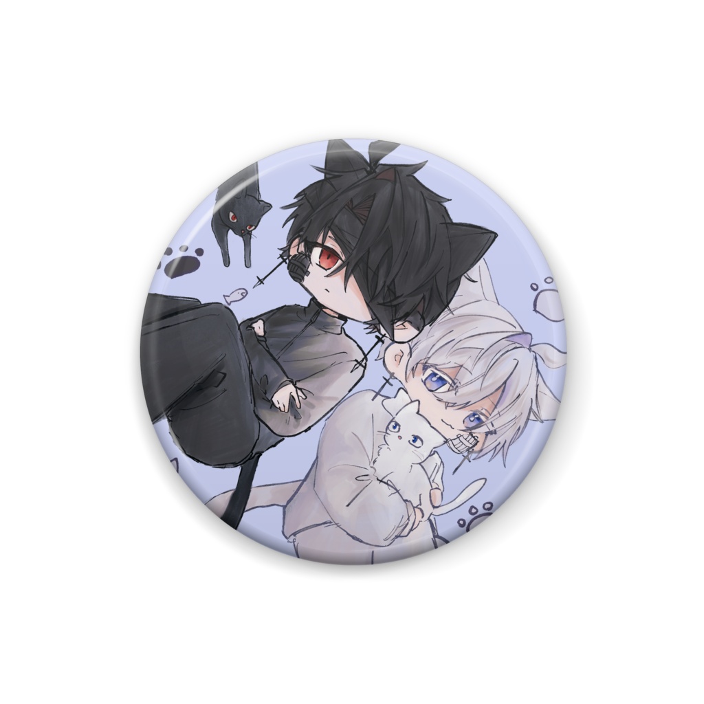 黒月と白日 缶バッジ