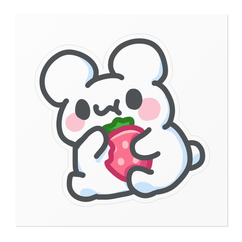 しろぷよステッカー いちご