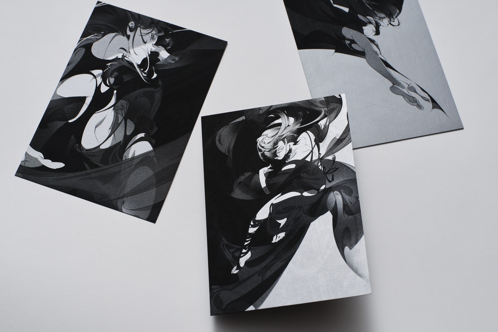 BLACK POSTCARD SET NOH