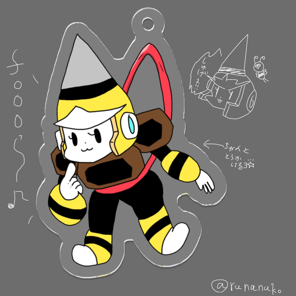 つままれホーネットアクリルキーホルダー