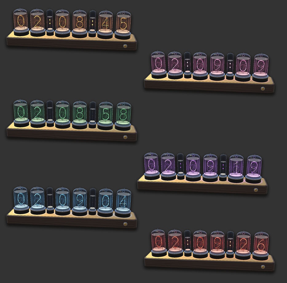 【無料】ニキシー管時計 / Nixie Tube Clock(VRChat ワールド用)