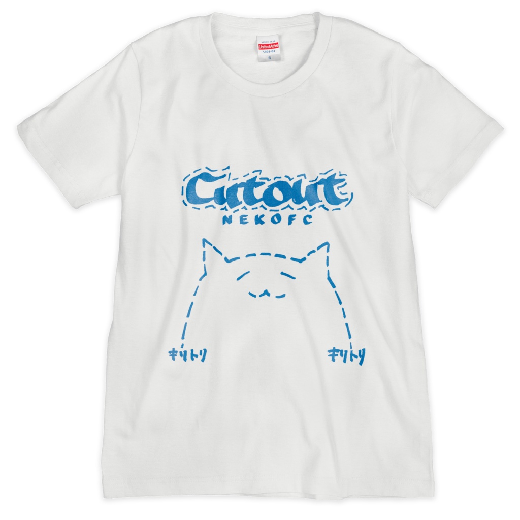 Cutout NEKOFC Tシャツ WHITE*BLUE