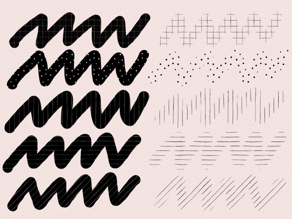 手描きベーシックパターンブラシ(プロクリエイト&クリスタ)