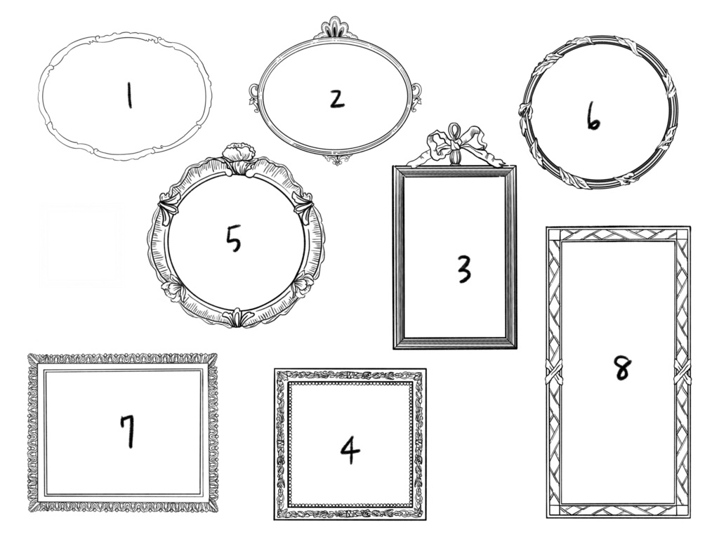 procreate用アンティークフレームスタンプブラシ