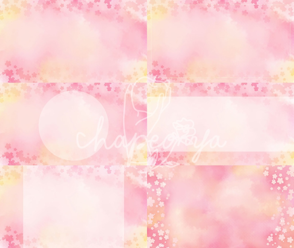 水彩テクスチャの桜背景素材セット Chapeonya Booth