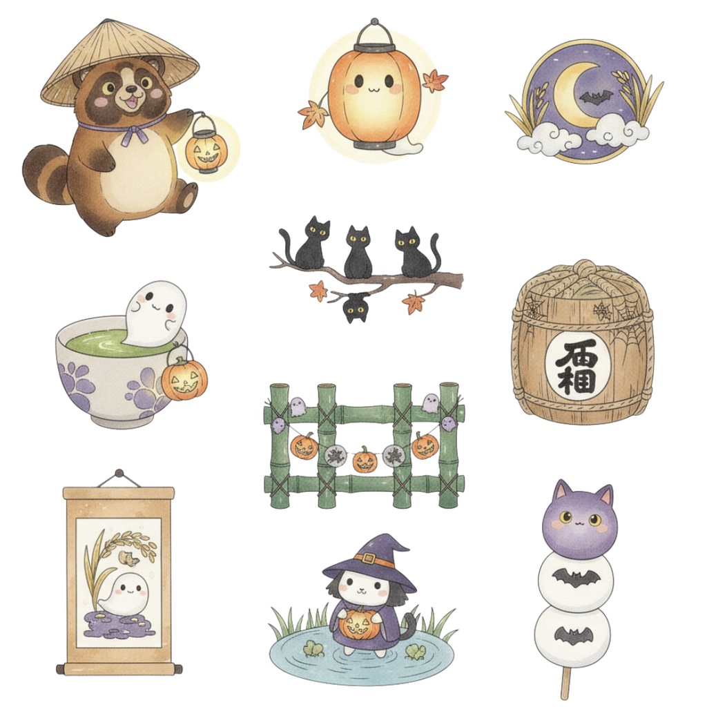 ハロウィン和風コレクション(Halloween Japanese Collection) 110PNG