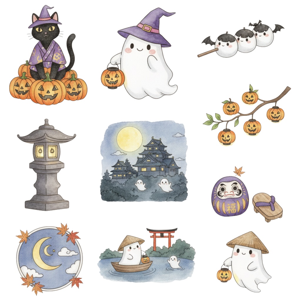 ハロウィン和風コレクション(Halloween Japanese Collection) 110PNG