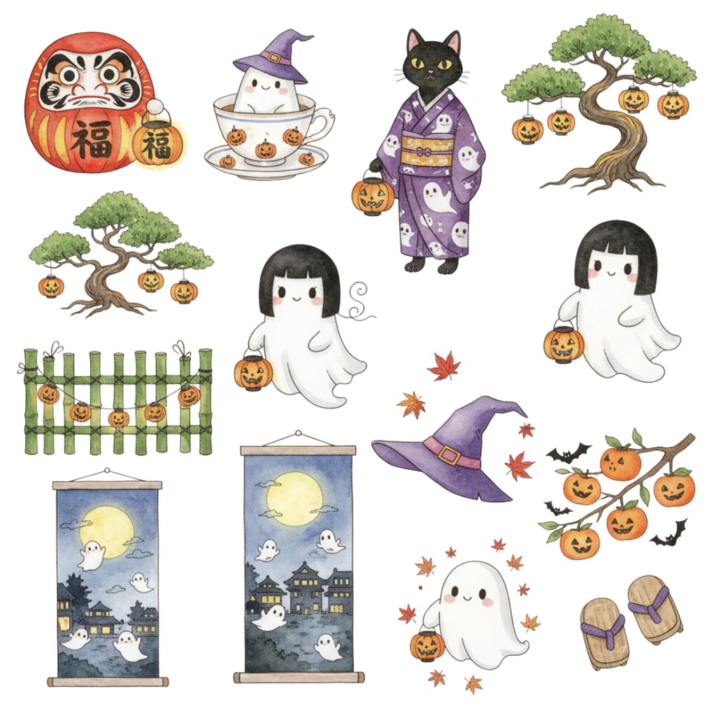 ハロウィン和風コレクション(Halloween Japanese Collection) 110PNG