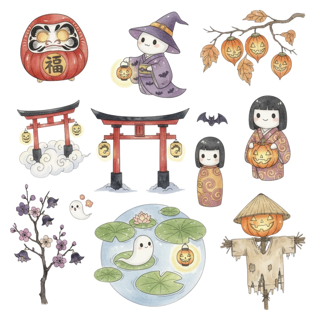 ハロウィン和風コレクション(Halloween Japanese Collection) 110PNG