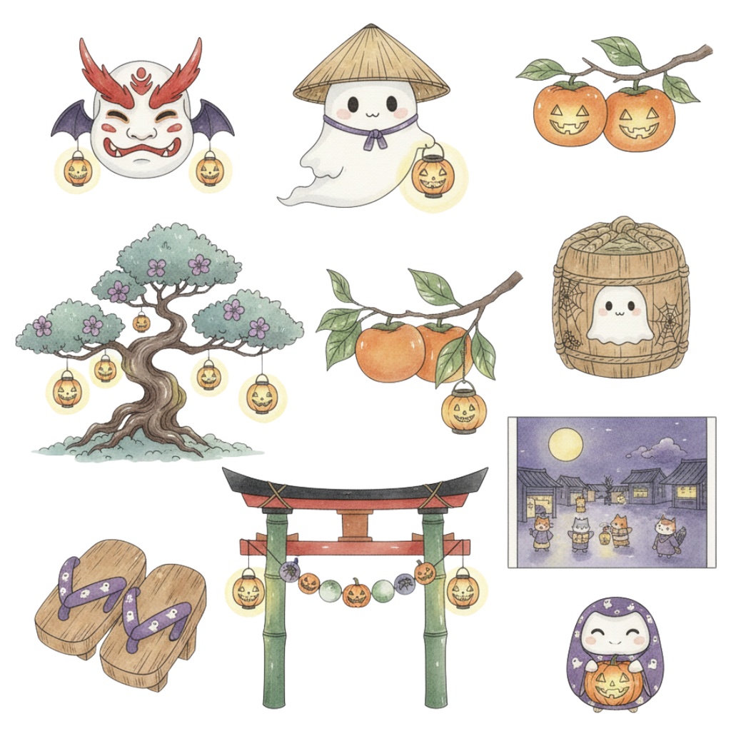 ハロウィン和風コレクション(Halloween Japanese Collection) 110PNG