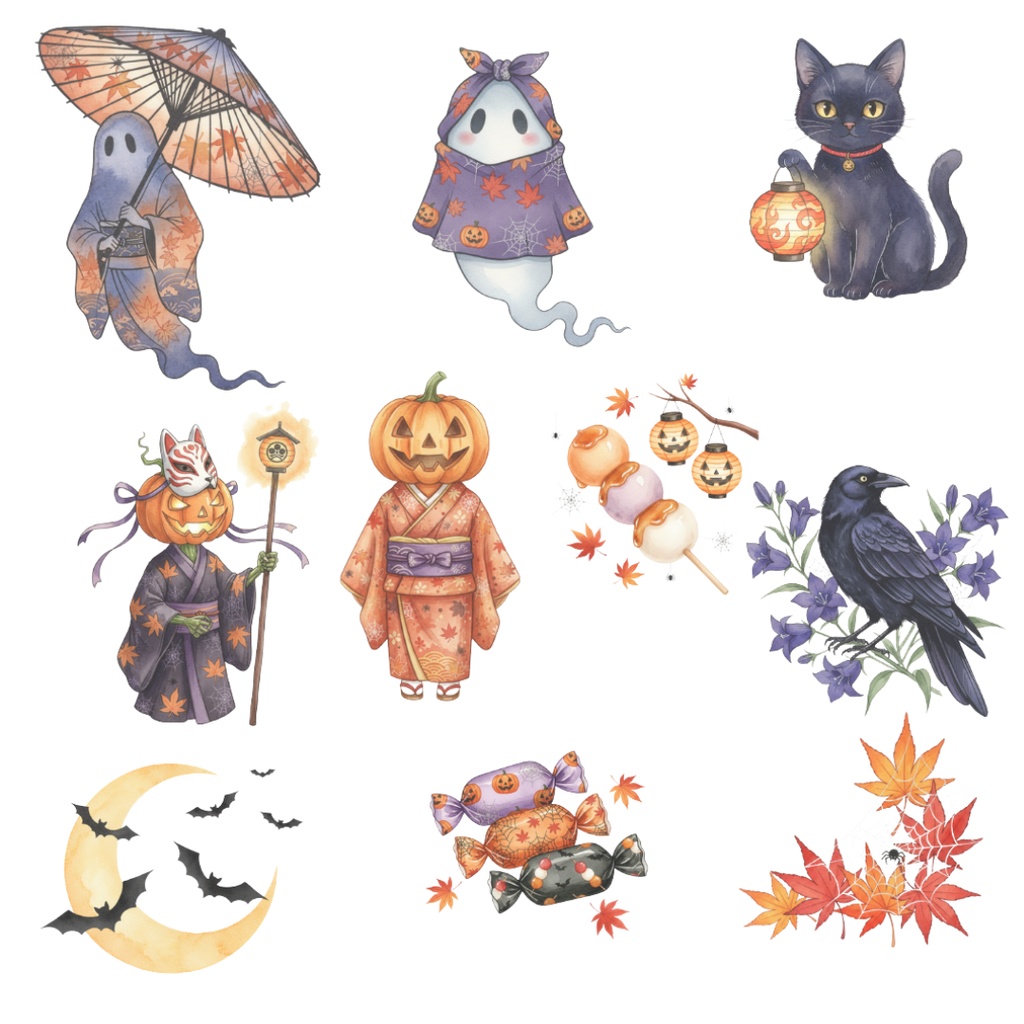 ハロウィン和風コレクション(Halloween Japanese Collection) 110PNG