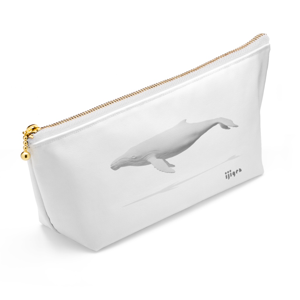 白いクジラのポーチ