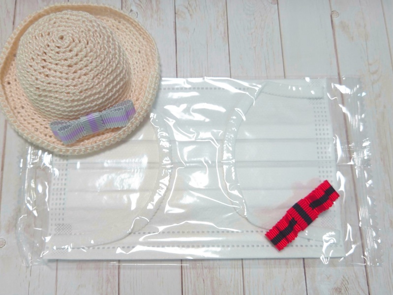 ぬいぐるみ・ドール用帽子♪リボン選べます♪