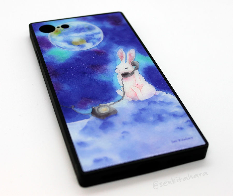 Moon & Rabbit iPhone case (Tempered glass)