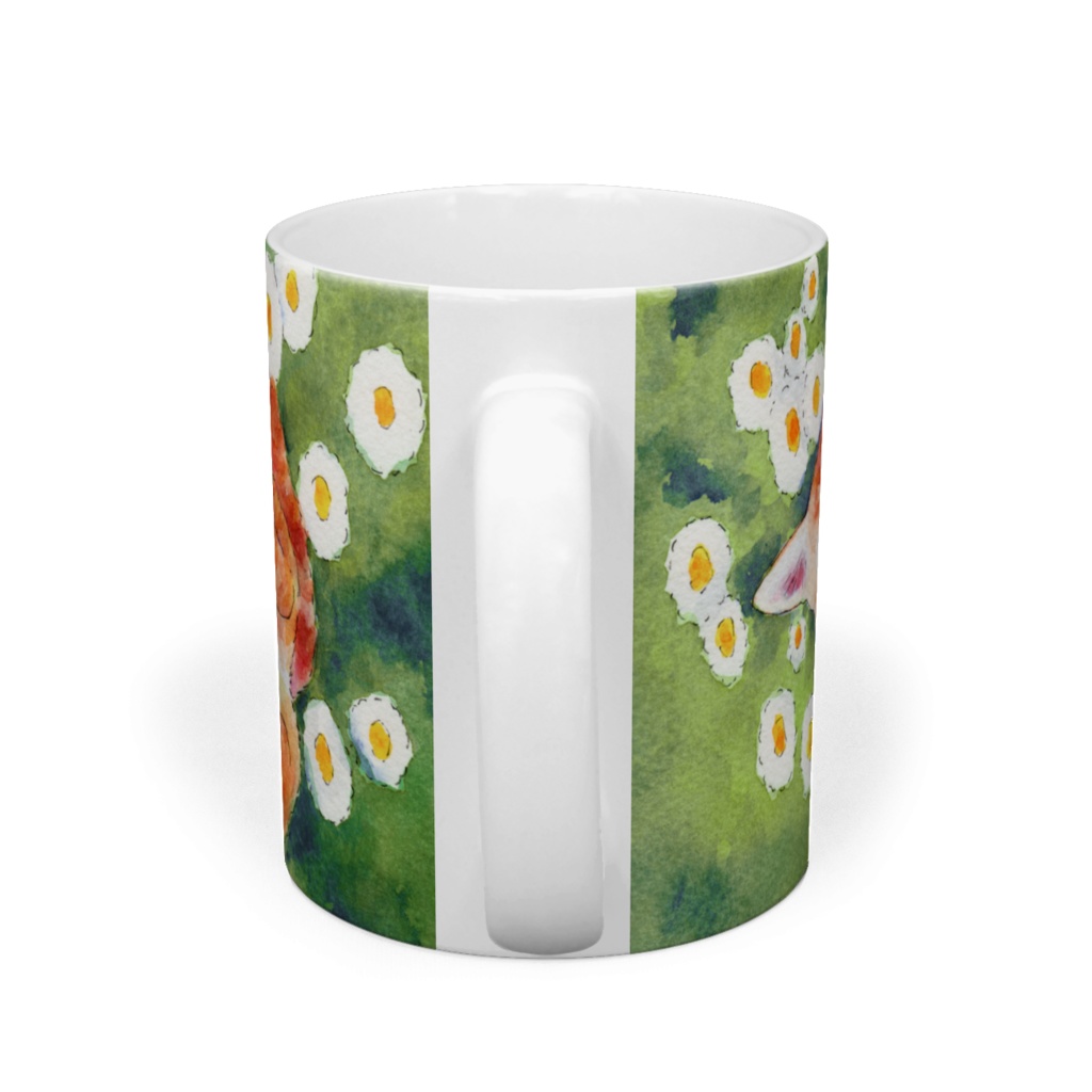 花とお昼寝猫マグカップ(Cat Mug sleep with flowers)