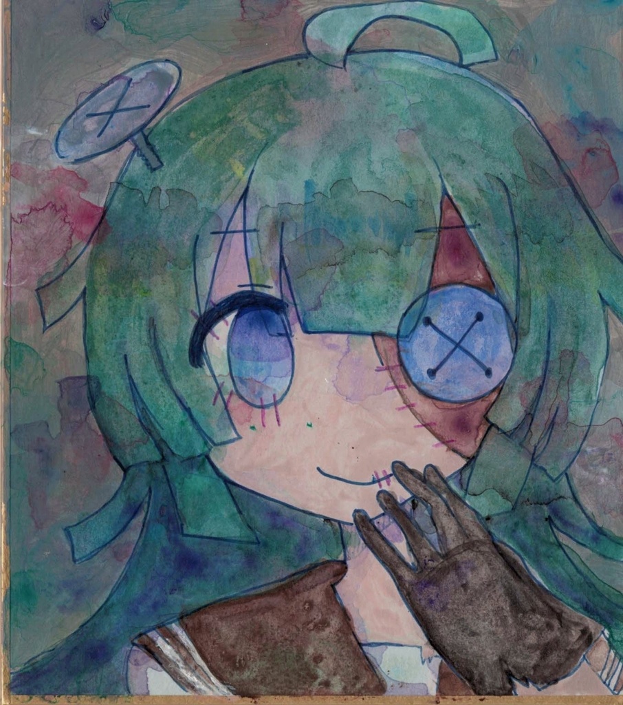 少女喪屍　ミニ色紙原画