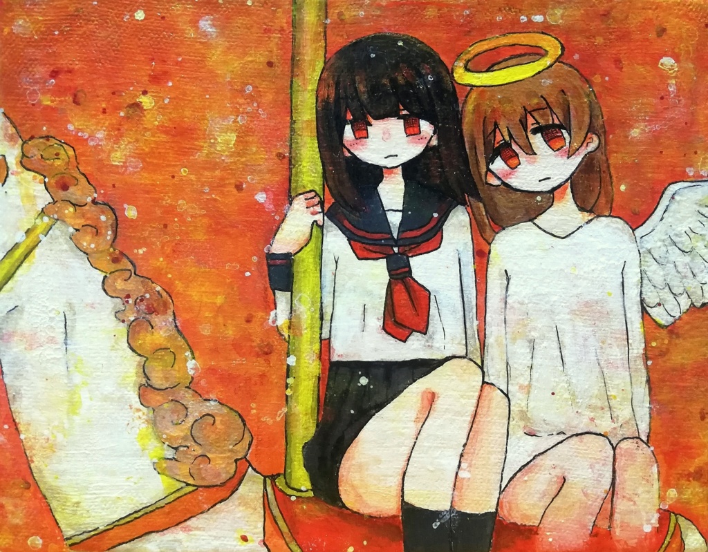 走馬灯　F0号キャンバス原画