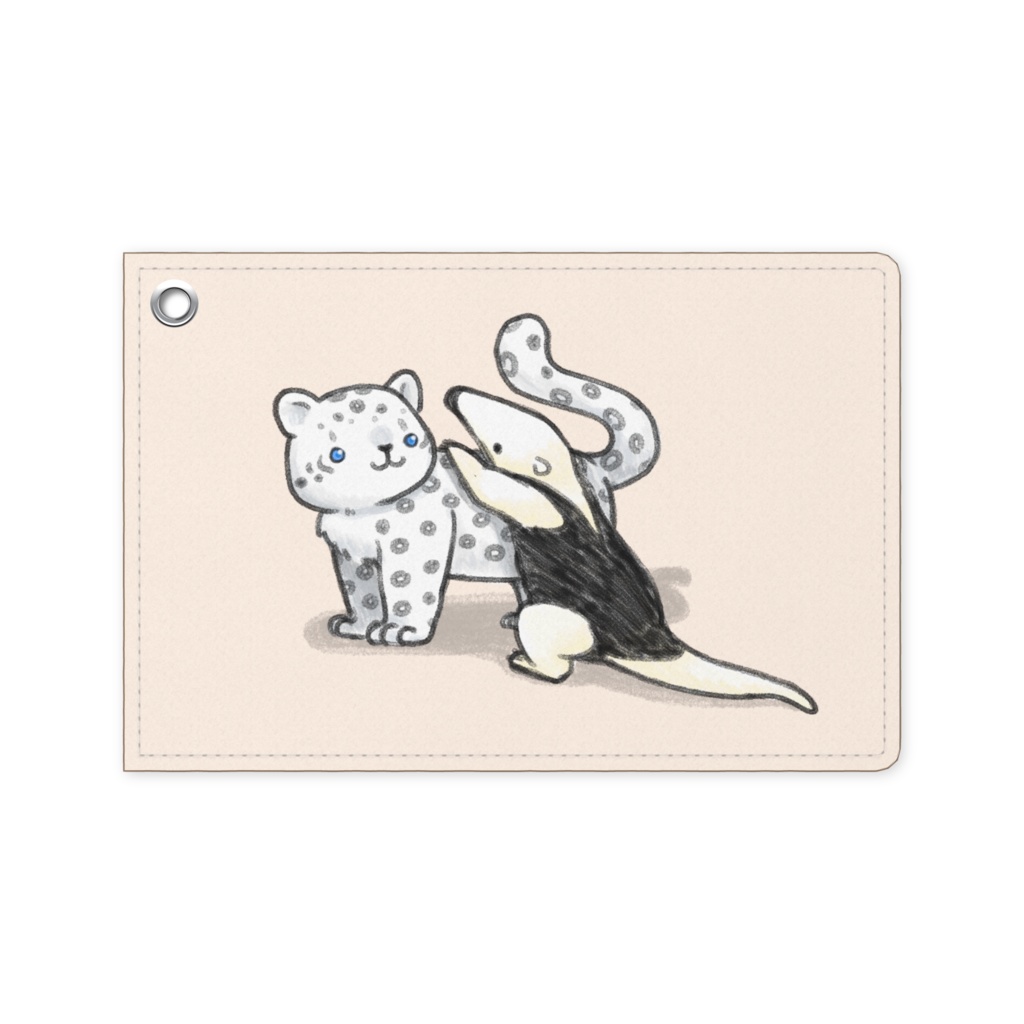 ユキヒョウとミナミコアリクイ「乗ります」